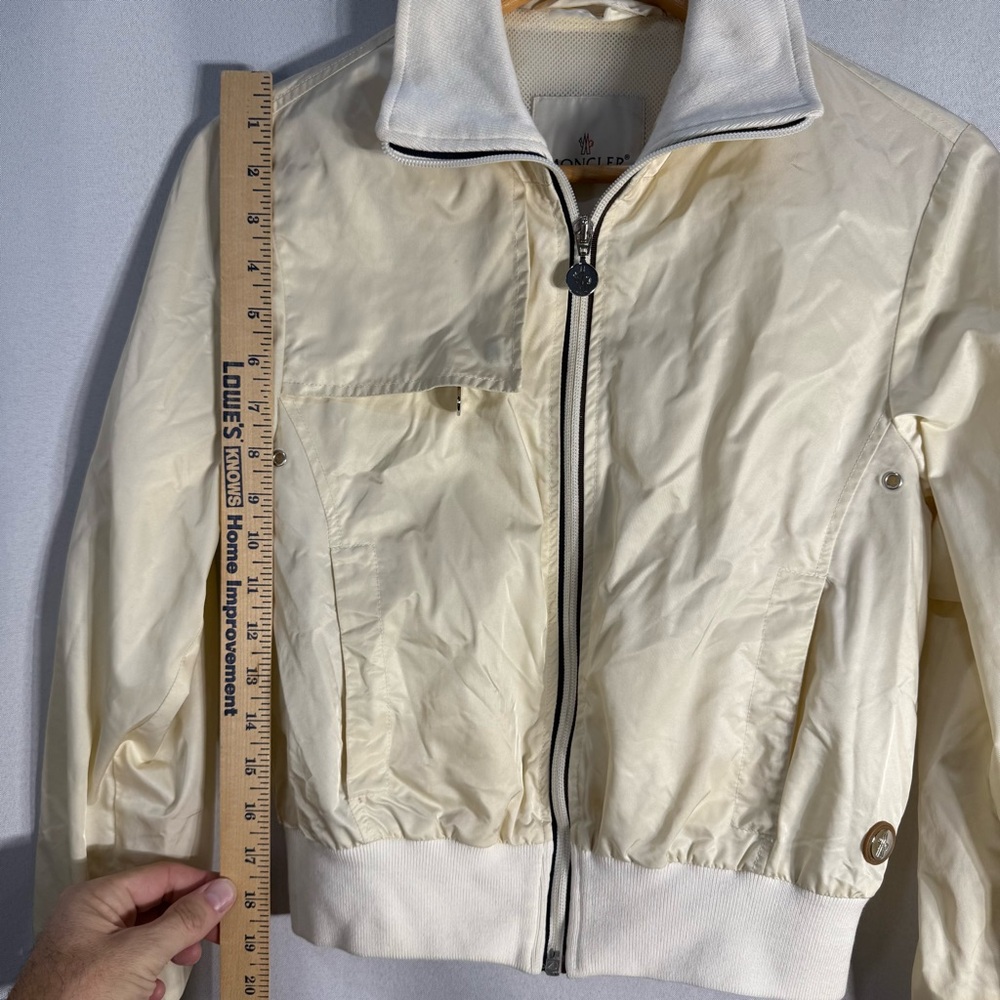 Moncler Cream Ivory Lightweight Bomber Jacket Women’s Size S - Picture 6 of 7